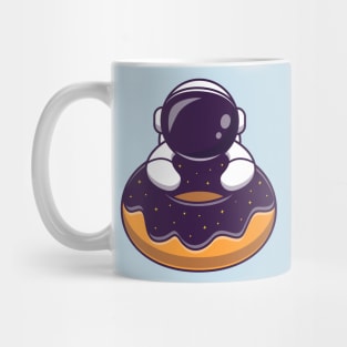 Cute Astronaut With Doughnut Space Cartoon Mug